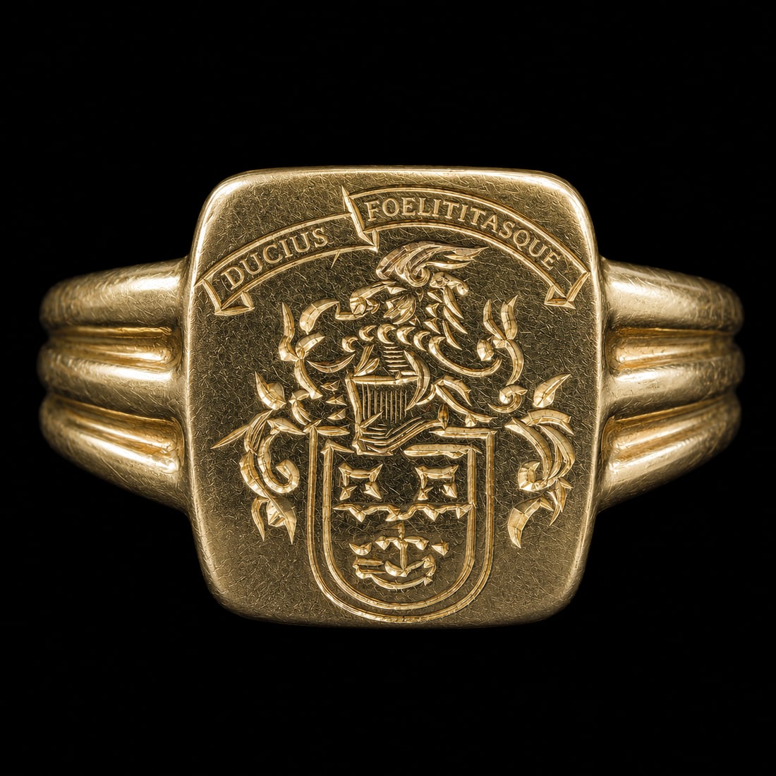 LOVELY INTALGIO SEAL RING: LOVELY INTALGIO SEAL RING,5,2 grams, testing 18 ct. gold.The carved intaglio depicting a heraldic family crest topped with a knights helmet.Size H.
