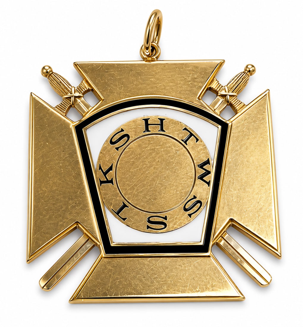 DOUBLE SIDED ENAMEL MASONIC PENDANT (KNIGHTS TEMPLAR) (1 of 1)