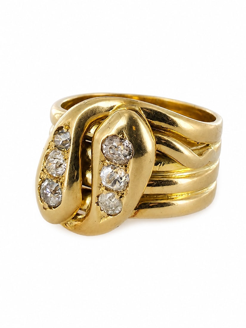 FINE DIAMOND DOUBLE SNAKE RING (1 of 1)