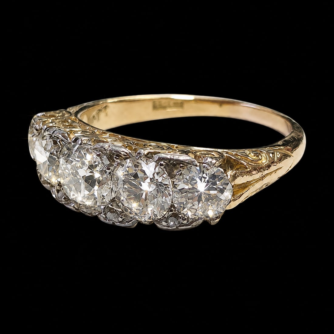 ANTIQUE 5-STONE DIAMOND RING (1 of 1)