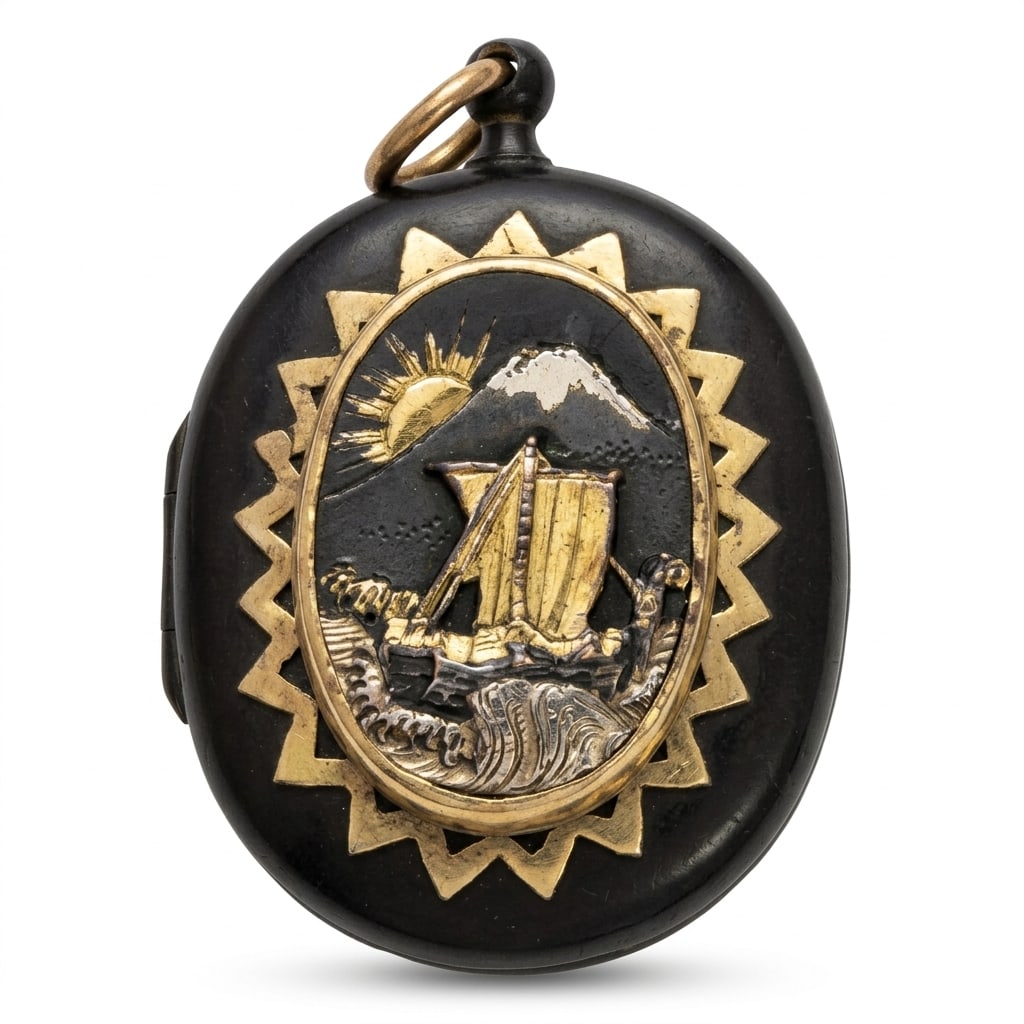 JAPANESE SHAKUDO LOCKET PENDANT PENDANT (1 of 1)