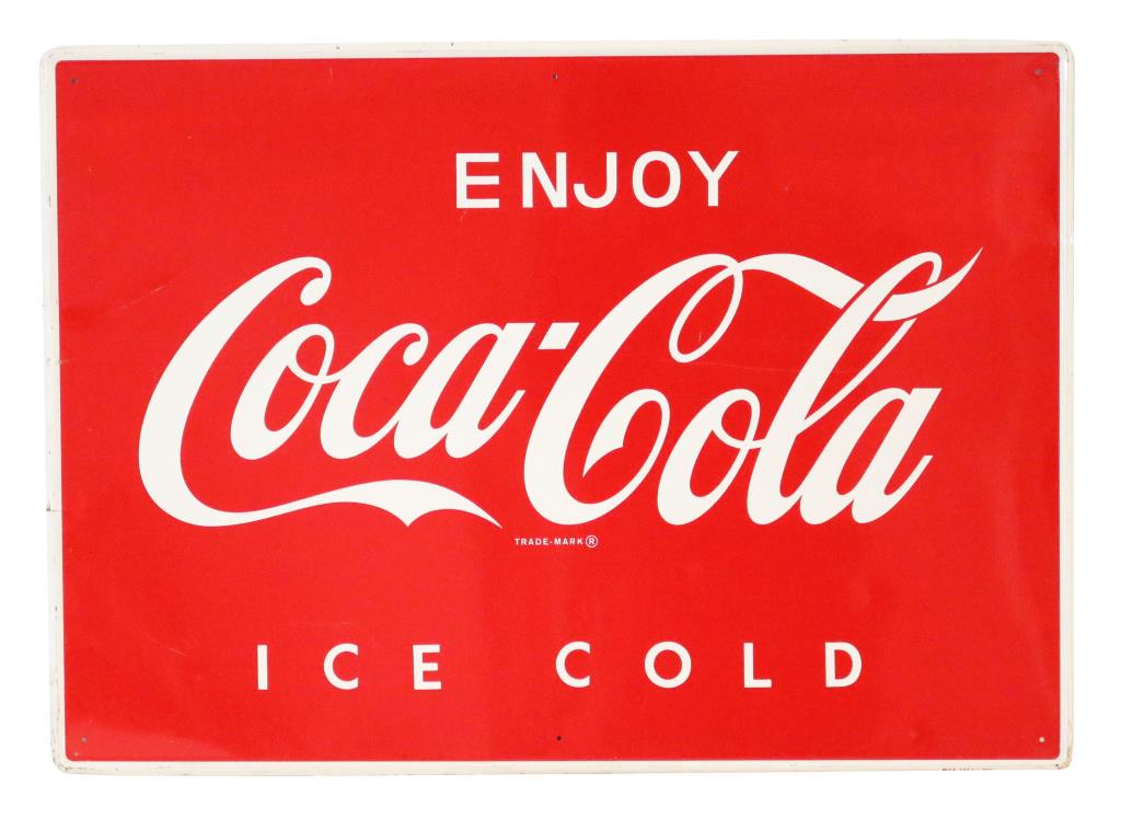 Enjoy Coca-Cola Ice Cold Tin Sign (1 of 2)