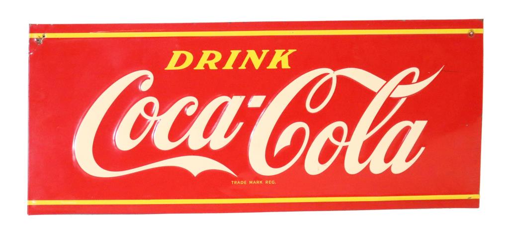 Drink Coca-Cola Embossed Tin Sign (1 of 1)