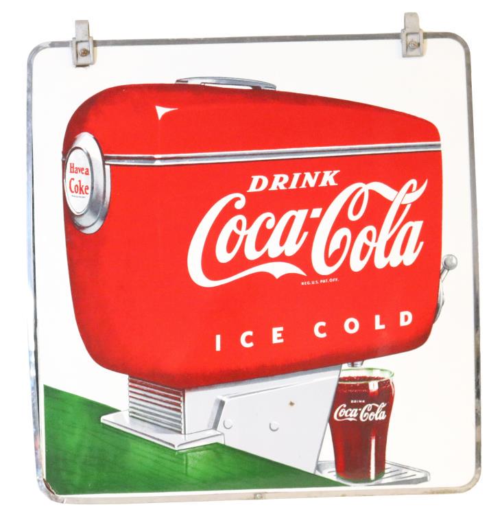 Drink Coca-Cola Ice Cold Red Head Porcelain Sign (1 of 2)