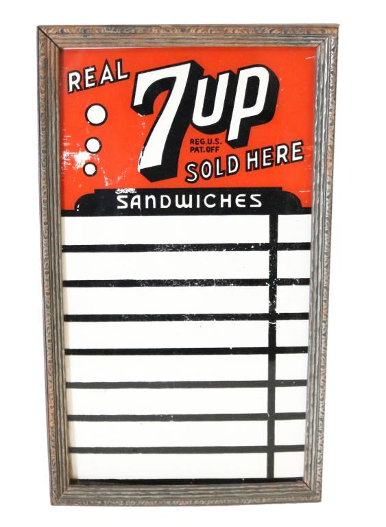Real 7 UP Sold Here Glass Menu Board (1 of 2)
