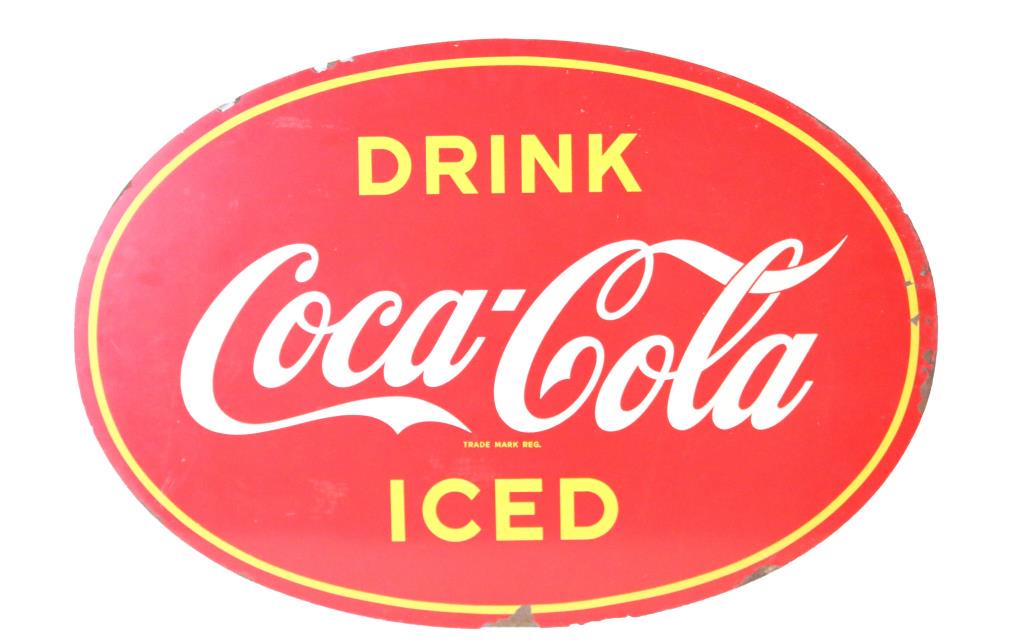 Drink Coca-Cola Ice Cold Tin Sign (1 of 2)