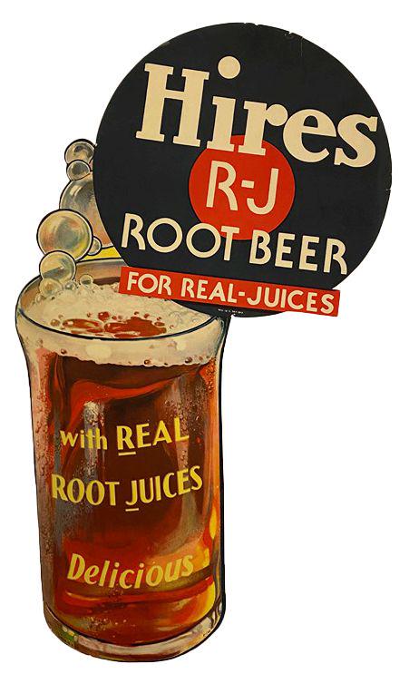 Hires RJ Root Beer Diecut Paper Sign (1 of 1)