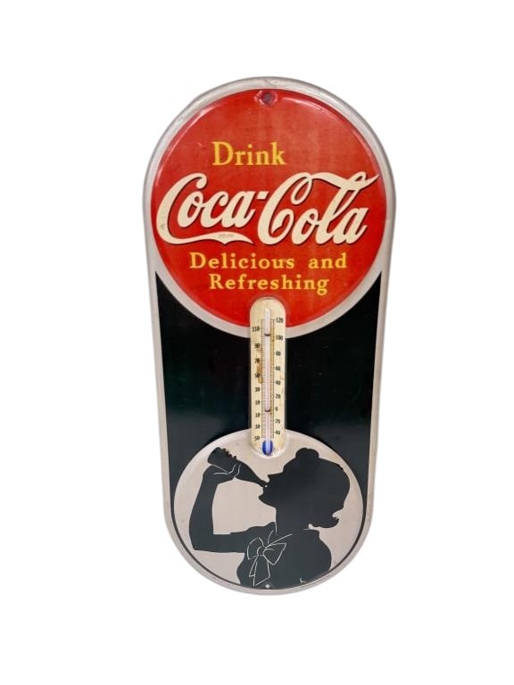 Drink Coca Cola Embossed Tin Thermometer (1 of 2)