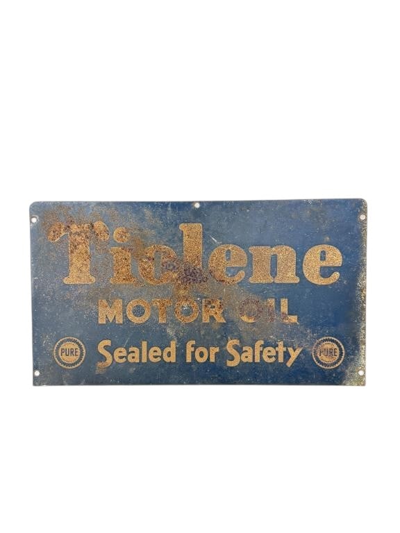 Tiolene Motor Oil Metal Sign (1 of 2)