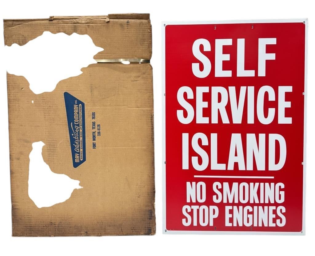 Self Service Island No Smoking Tin Sign (1 of 2)