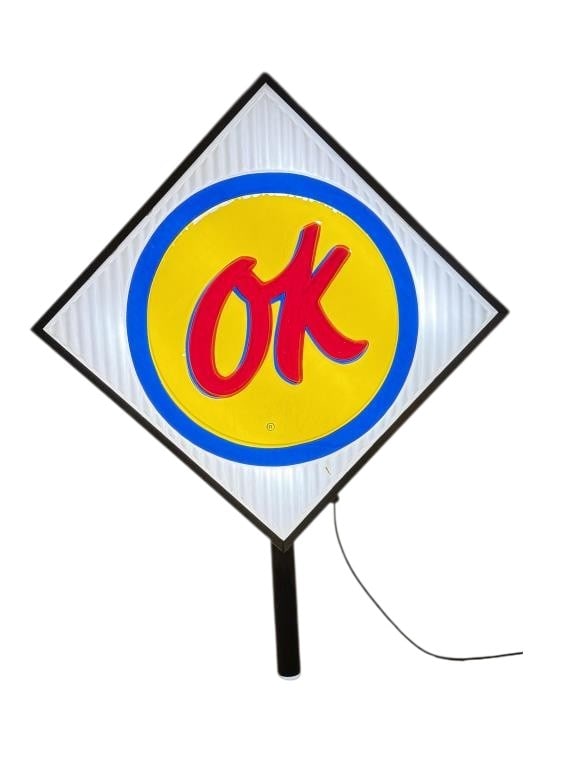 OK Used Cars Embossed Lighted Plastic Sign (1 of 4)