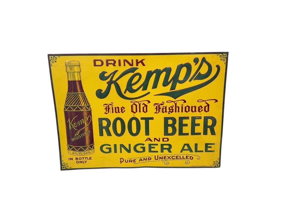 Drink Kemp's Root Beer Embossed Tin Sign (1 of 2)