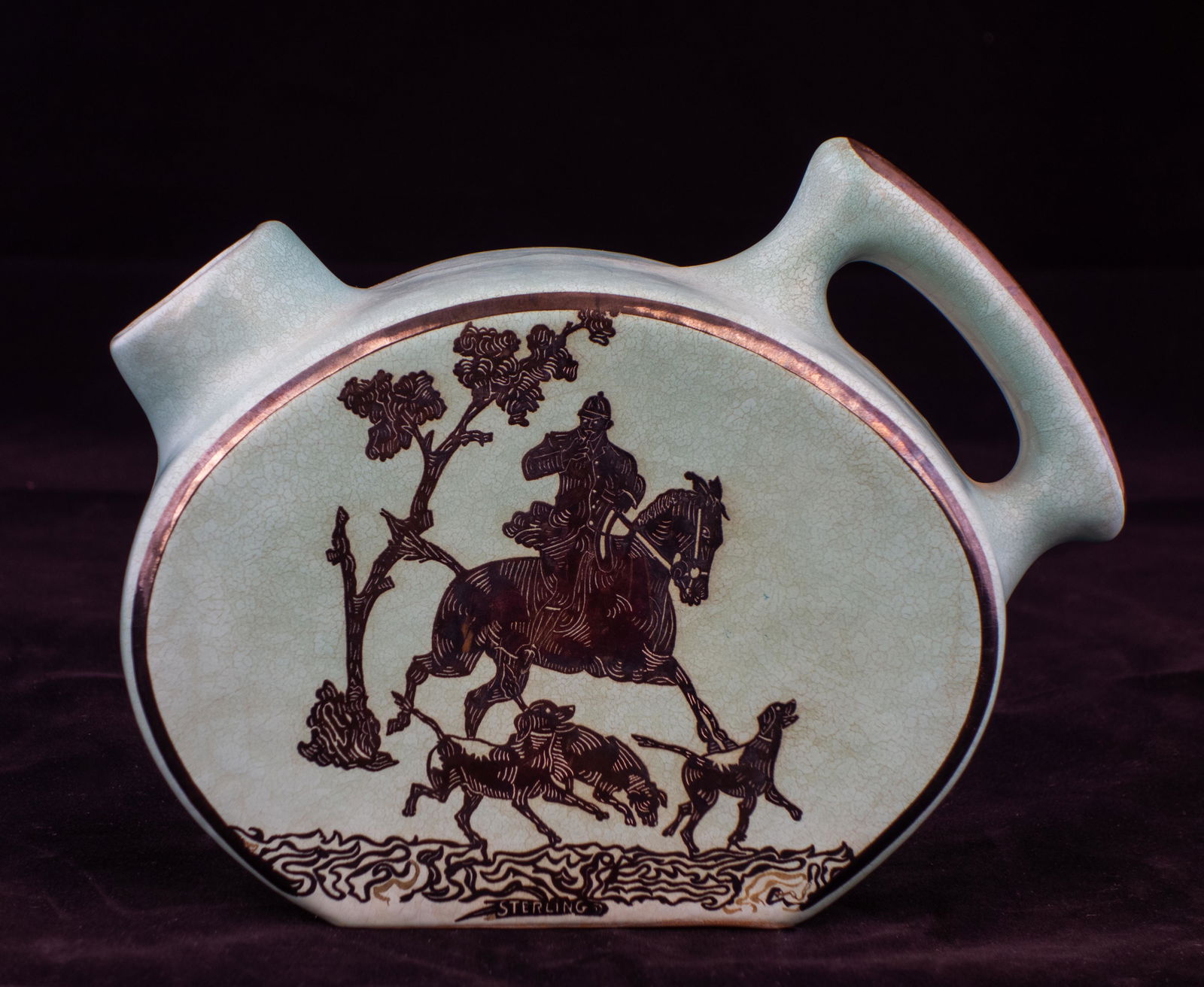 Weller Pottery Pitcher with Sterling Silver Overlay (1 of 4)