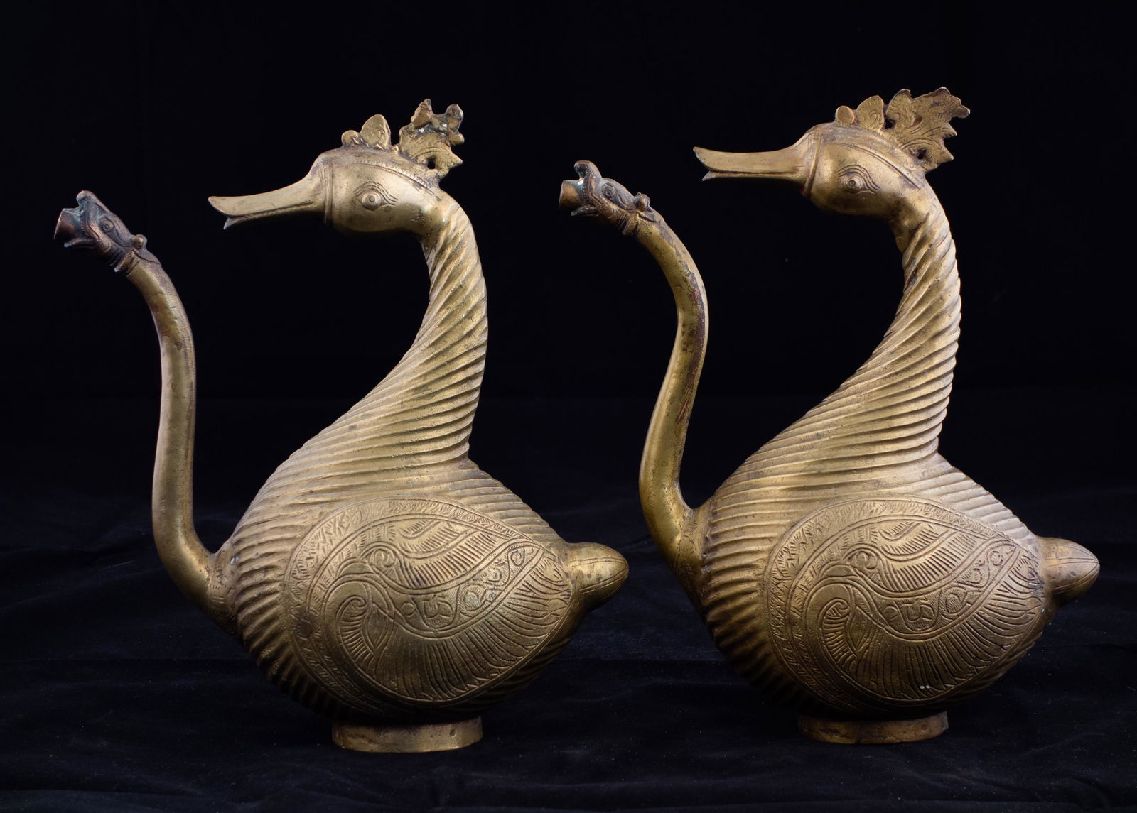 19th Century Deccani Figural Pair of Bronze Ewers (1 of 9)