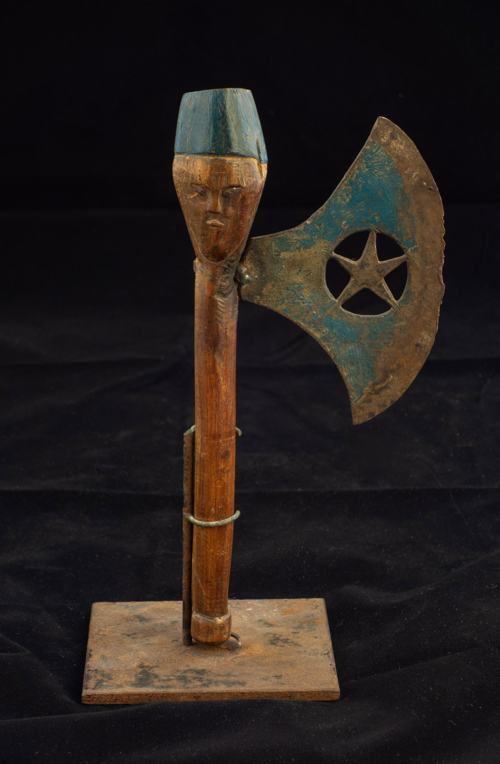 Antique African Carved Figural Axe (1 of 3)