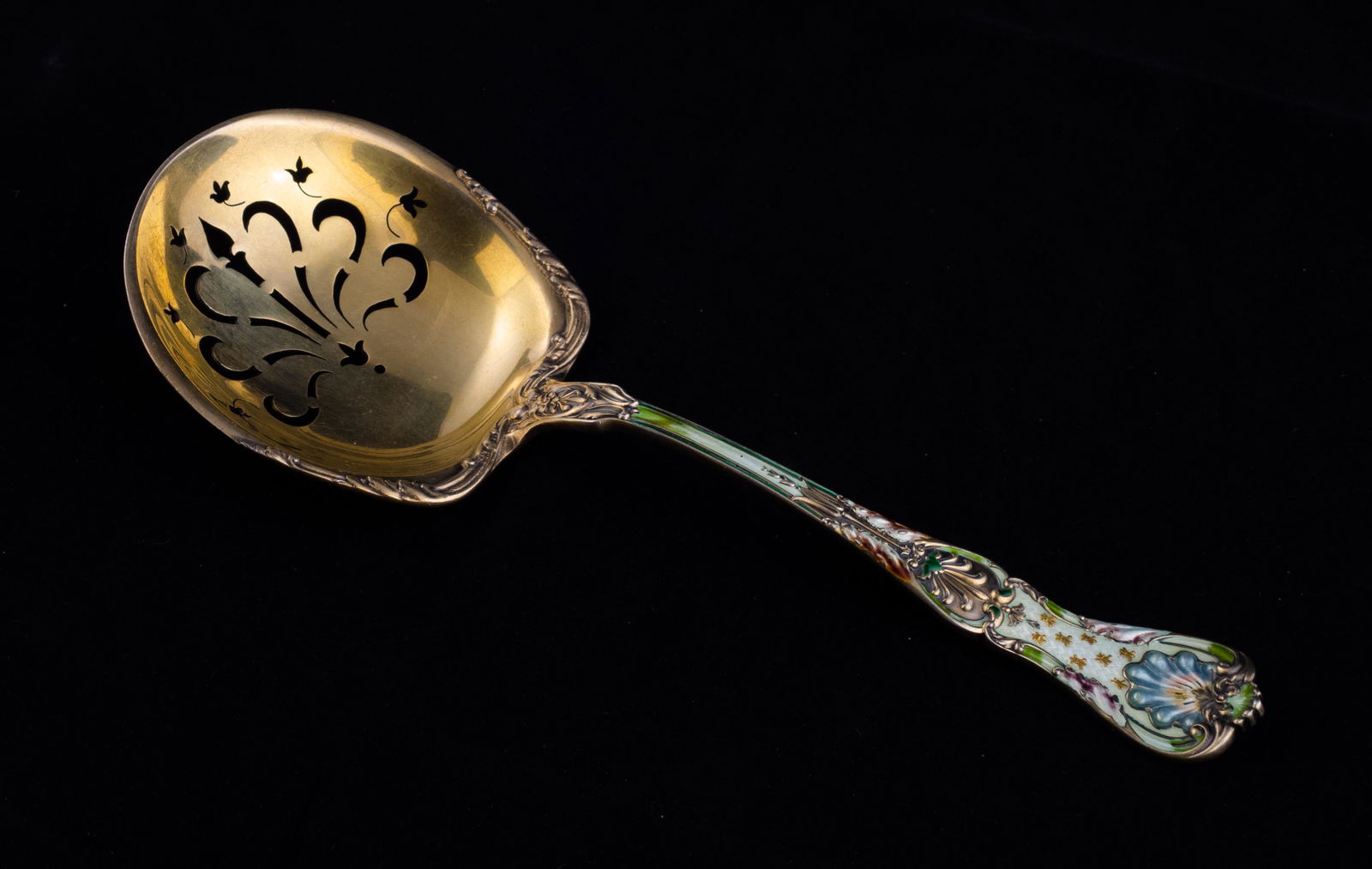 Gorham King George Sterling Silver & Enamel Ice Spoon (1 of 3)