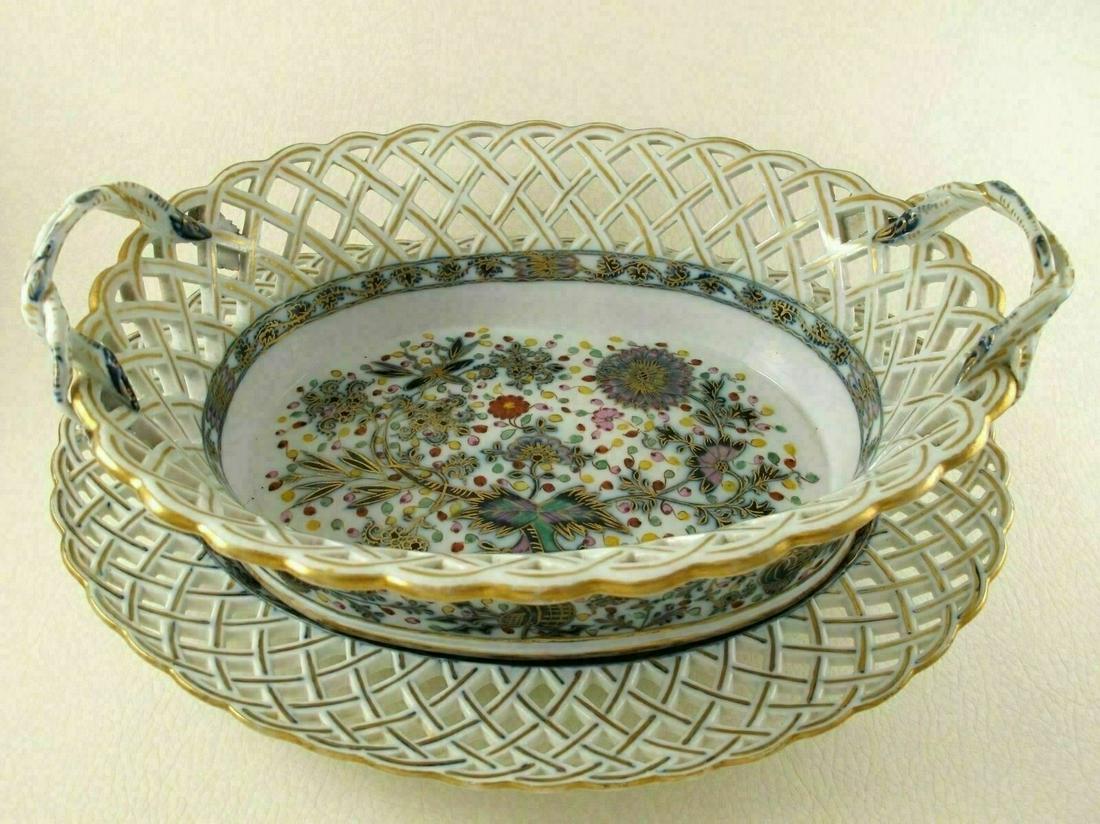 Early 19th Century KPM Chestnut Basket & Underplate (1 of 7)