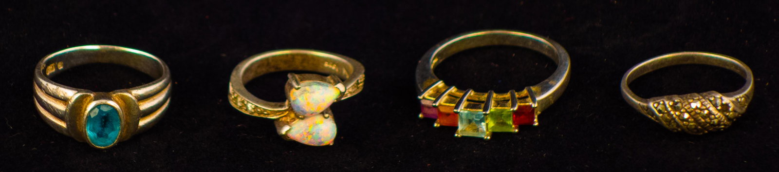 Lot of 4 Sterling Silver Rings (1 of 1)