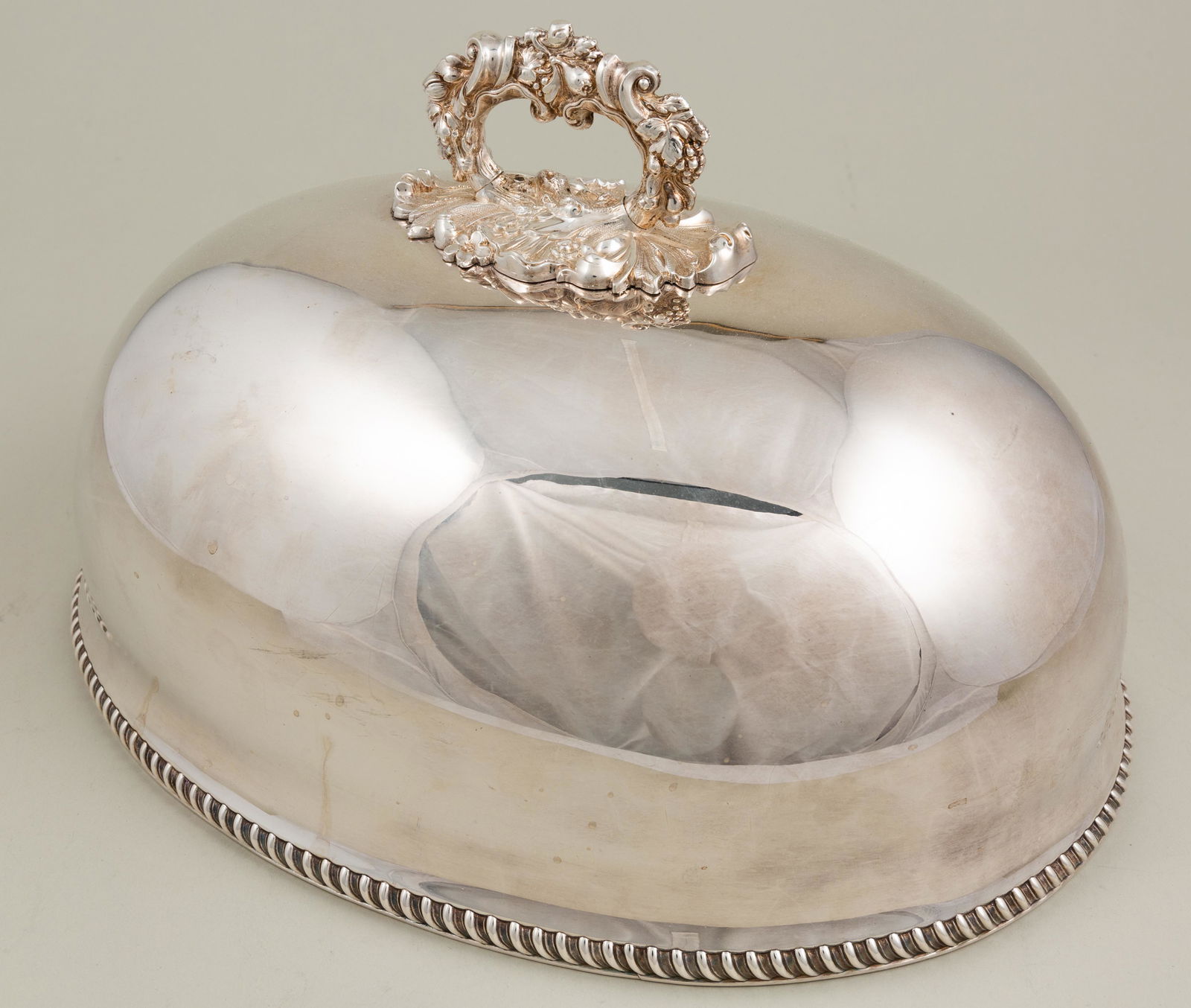 Large & Ornate Antique Silverplate Meat Dome (1 of 5)