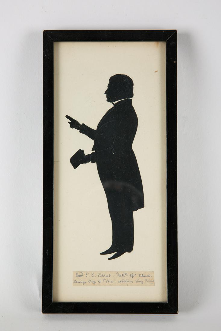Antique Full Length Silhouette of Reverend Stout, New (1 of 4)