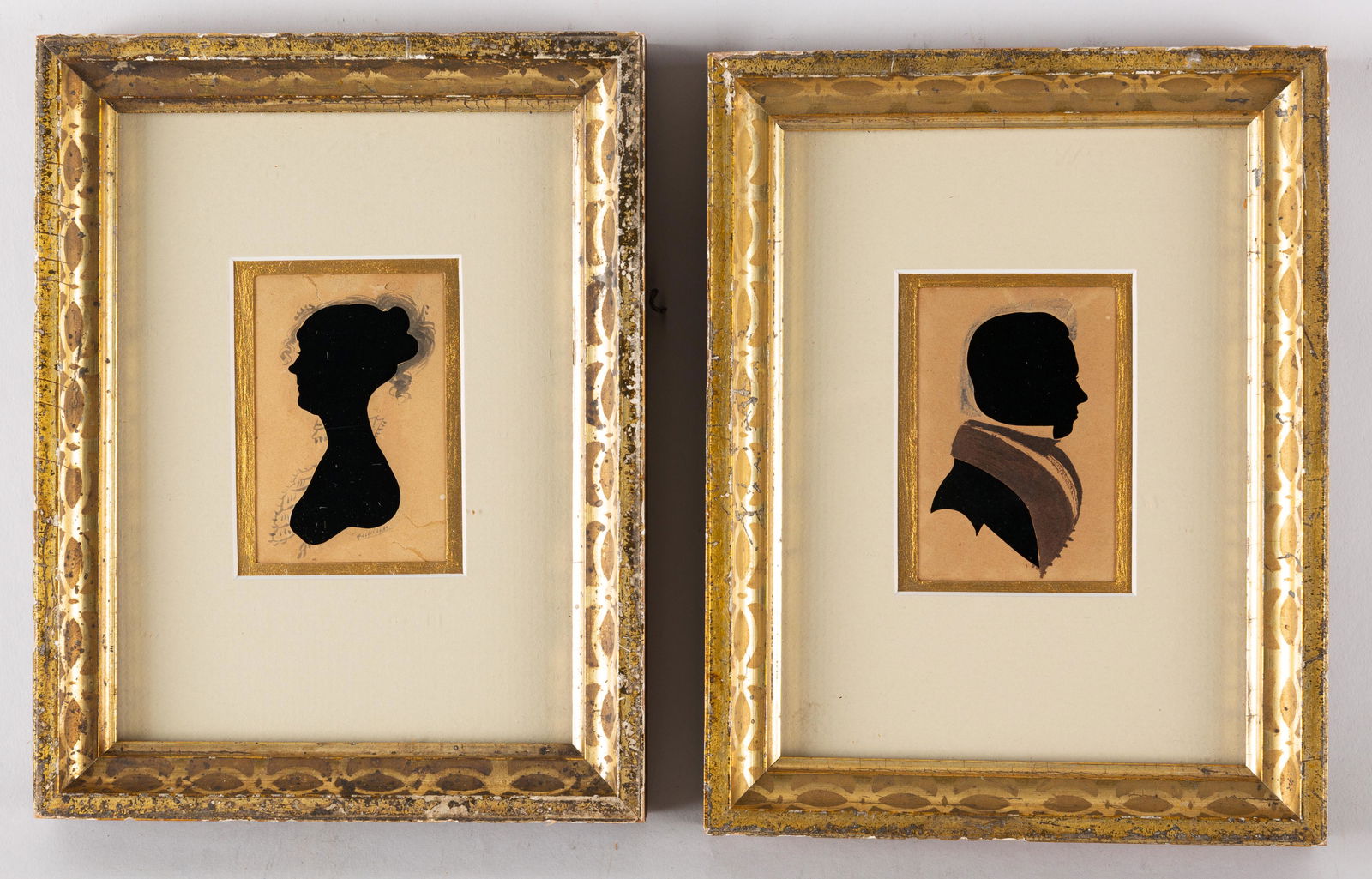 Pair of Antique Signed Hollow Cut Silhouettes (1 of 5)