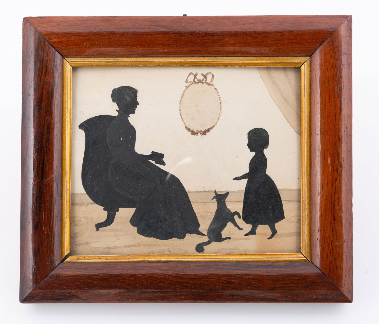 Antique Full Length Silhouette of Mother, Daughter & (1 of 4)