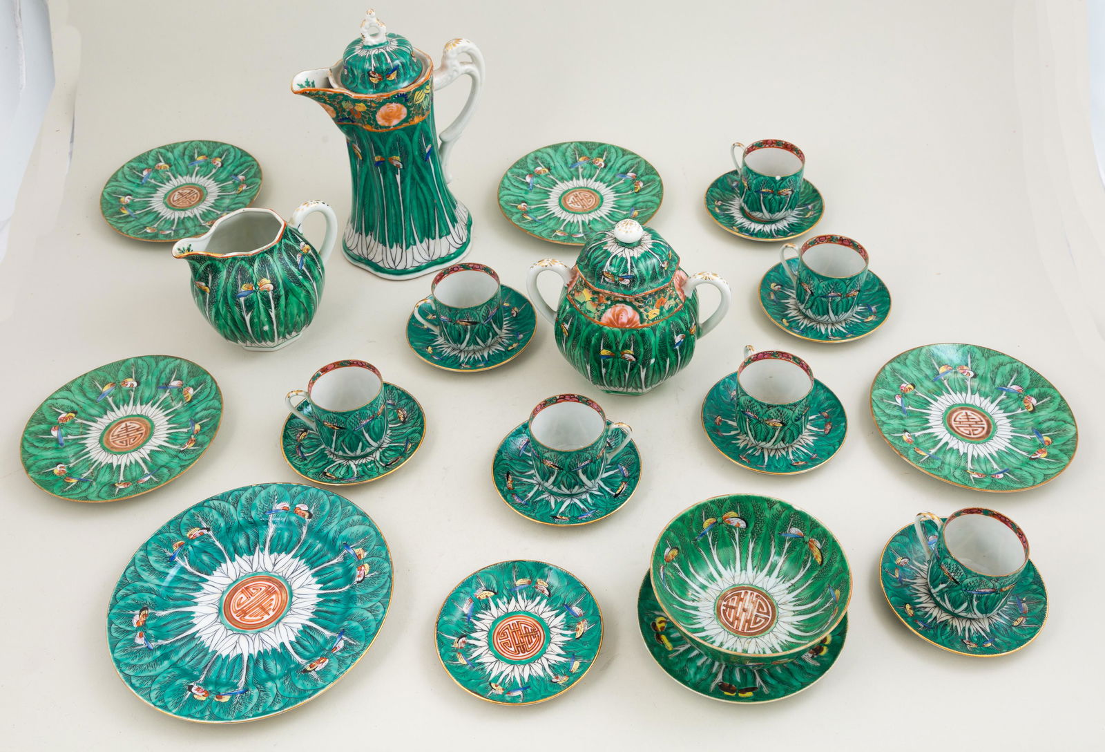 Green Tobacco Leaf Coffee Set (1 of 7)