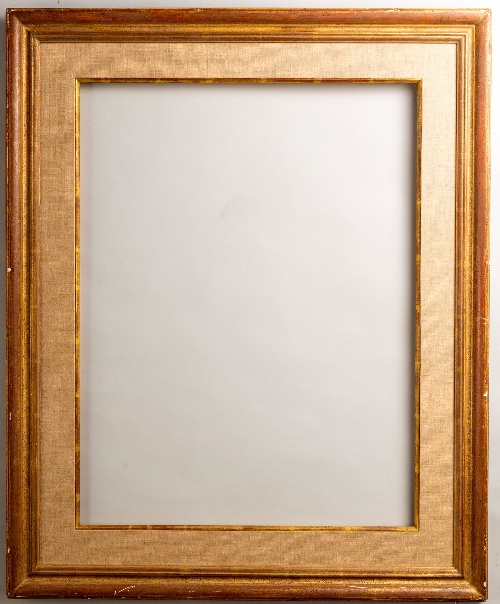 Max Granick Gilt Frame: Max Granick Frames, NYC, ca. 1960, made for STUDY FOR MME. BONJEAN by Pavel Tchelitchew, Hirshhorn Museum and Granick labels verso. Rabbet: 19" x 25" Overall Dimensions: 27" x 33" Molding Width: 4"