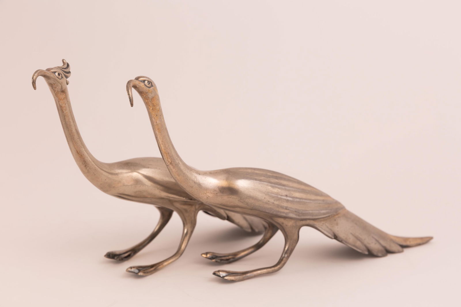 Pair Pewter Pheasant Statues (1 of 6)