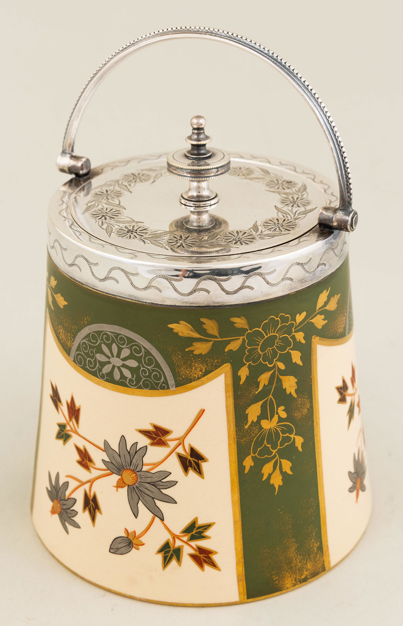 Aesthetic Porcelain & Silverplate Biscuit Barrel (1 of 8)