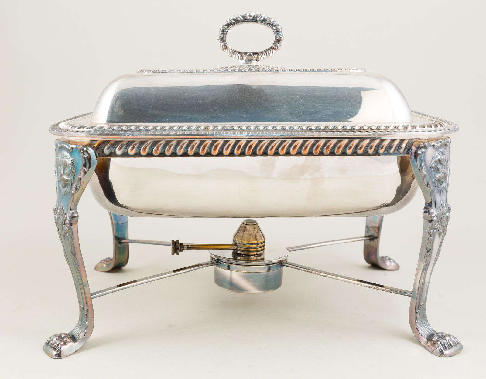 Antique English Silverplate Chaffing Dish and Stand (1 of 8)