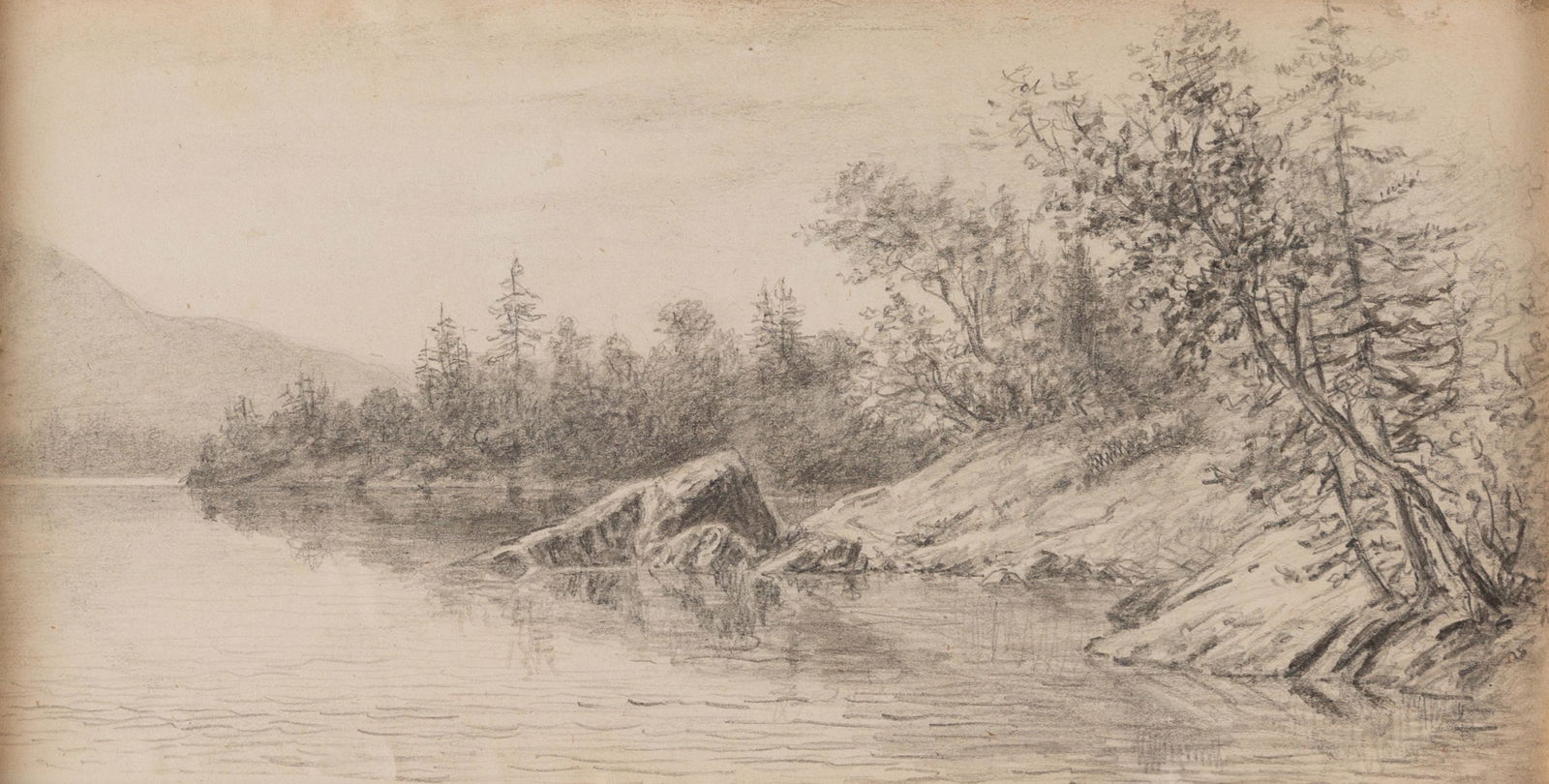 Hudson River School Sketch of a Lake (1 of 3)