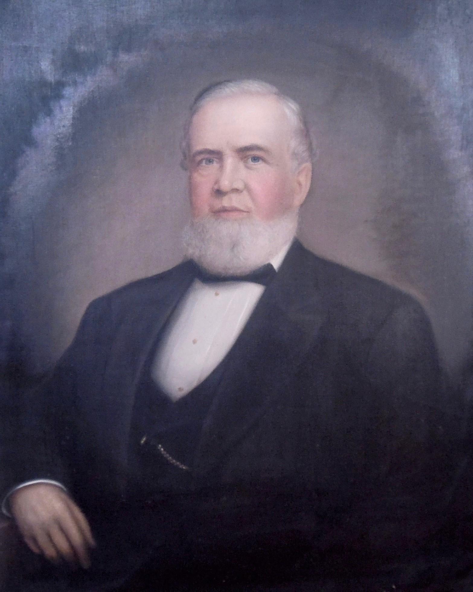 American School, Portrait of a Gentleman: American, ca. 1860, oil on canvas depicting a gentleman with nicely rendered hair and beard. 29" x 36" canvas, unframed.