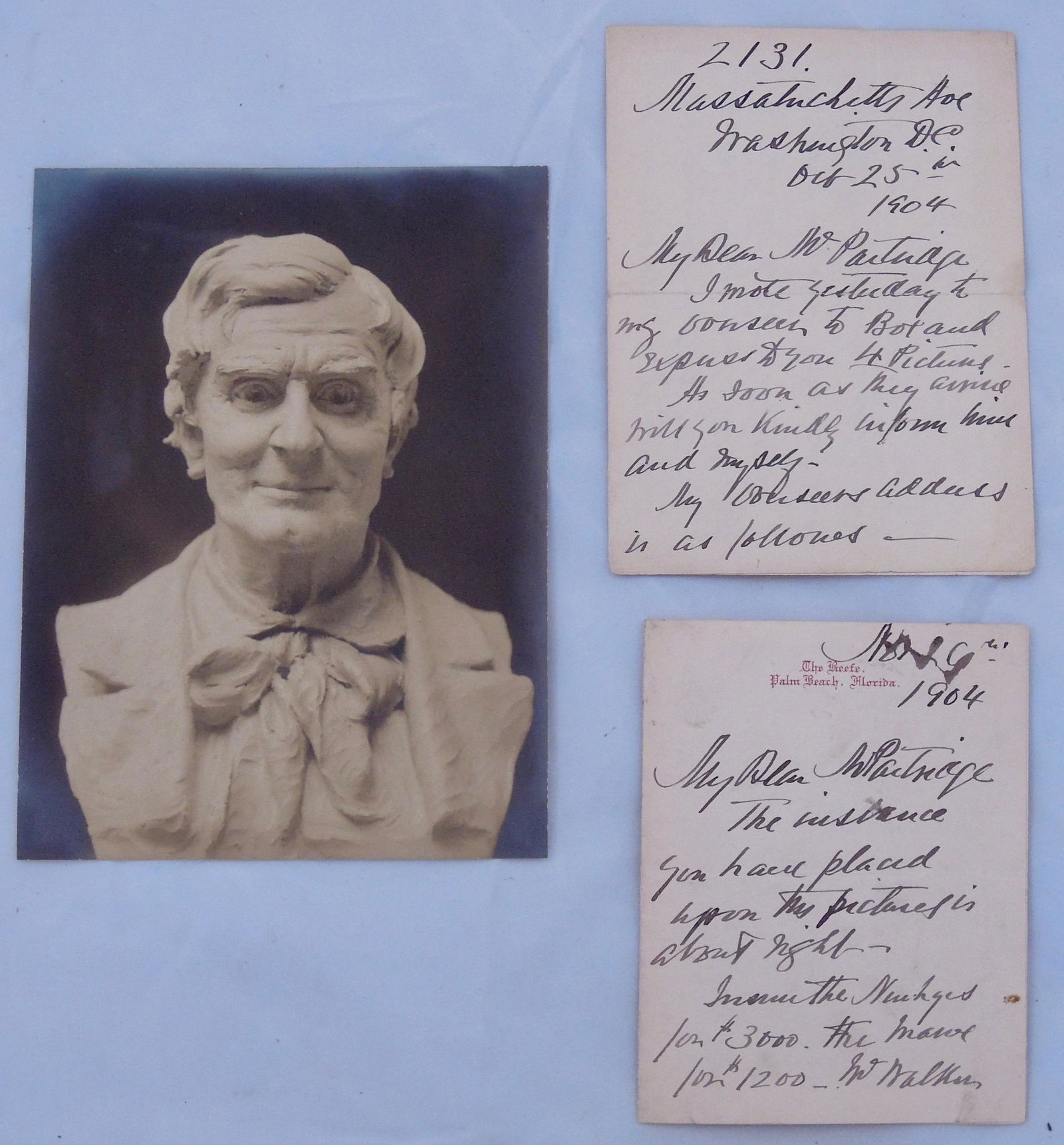 Actor Joseph Jefferson Signed Letters to Partridge (1 of 3)