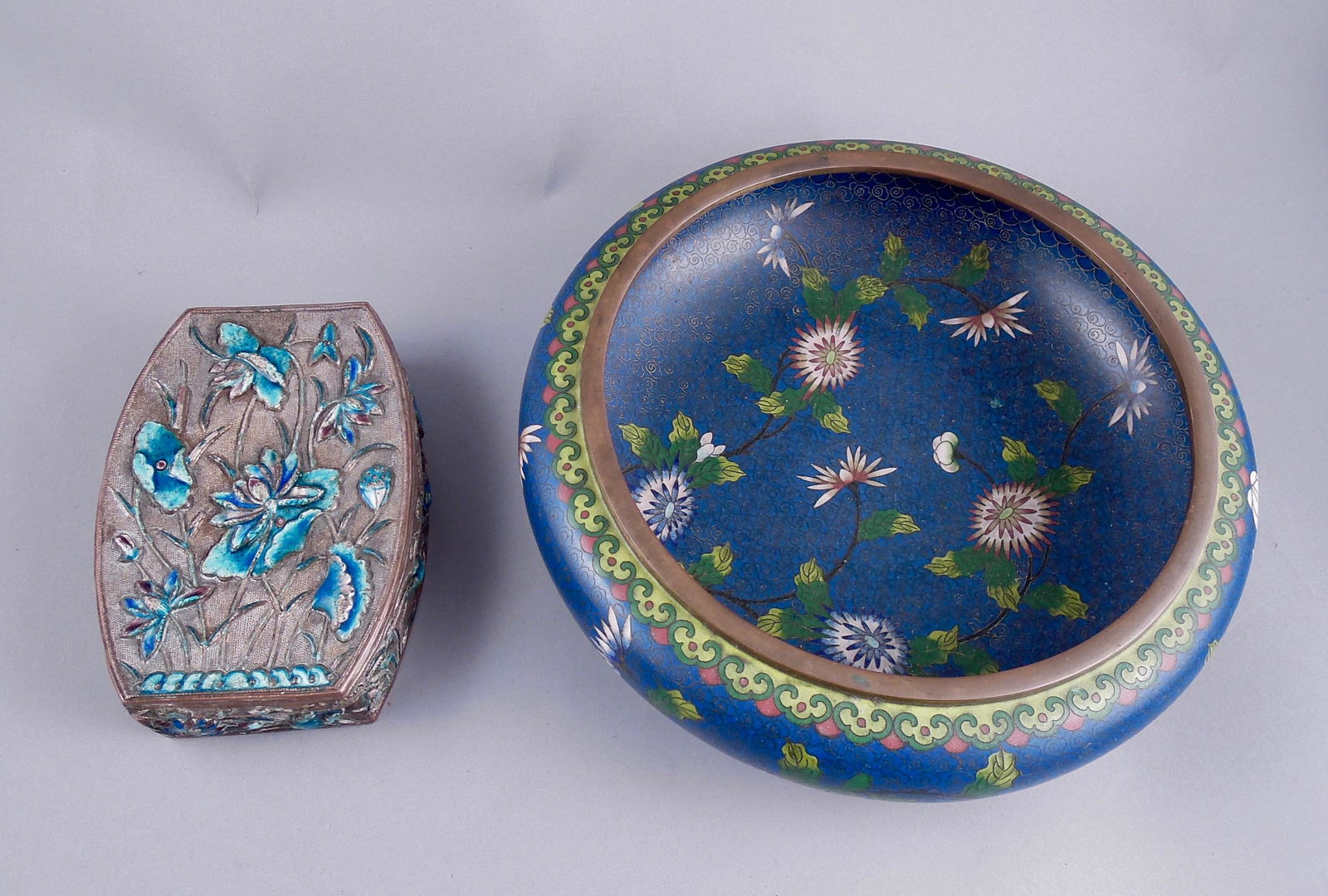 Cloisonne Bowl & Chinese Enamel Box (1 of 8)