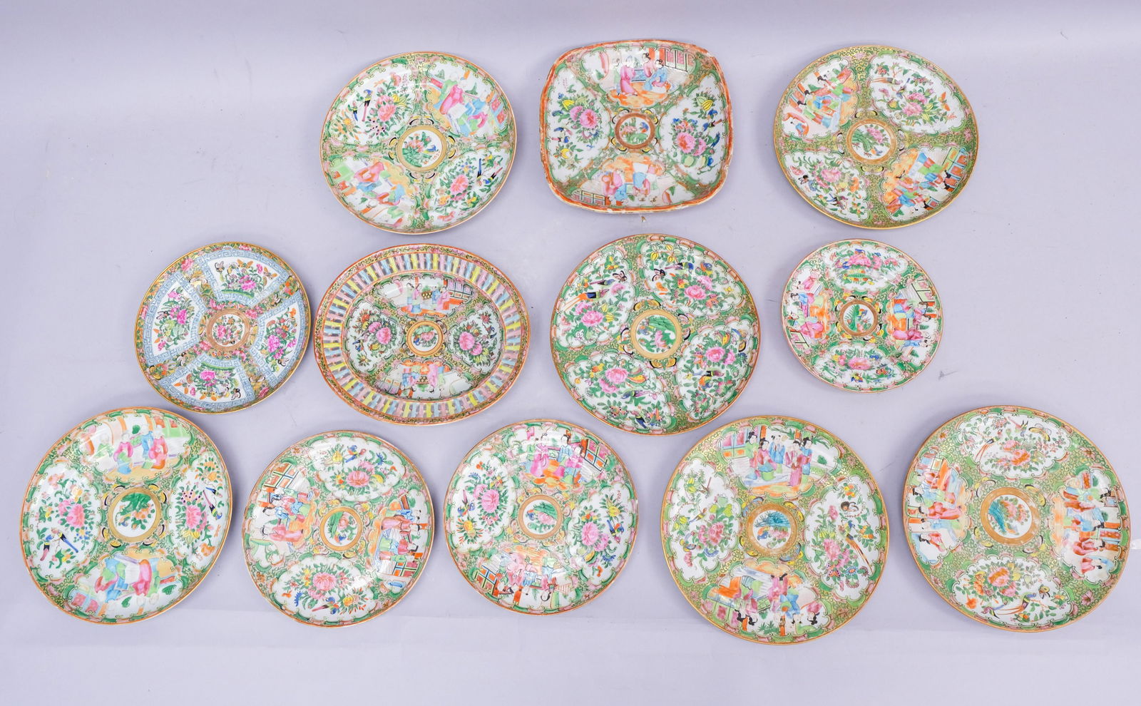 Lot of 12 Antique Rose Medallion Table Articles (1 of 7)