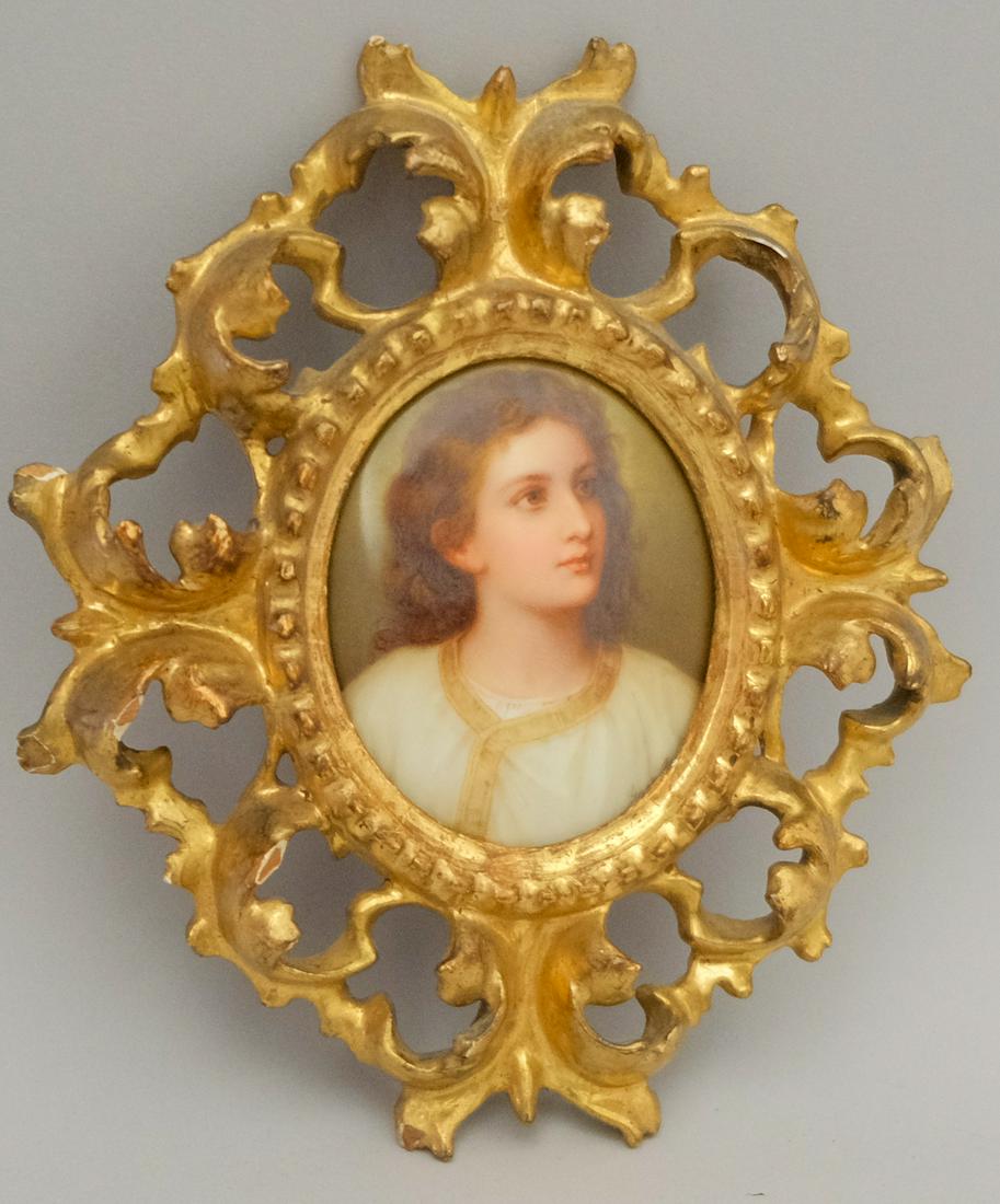 Italian Painted Porcelain Portrait Plaque (1 of 5)