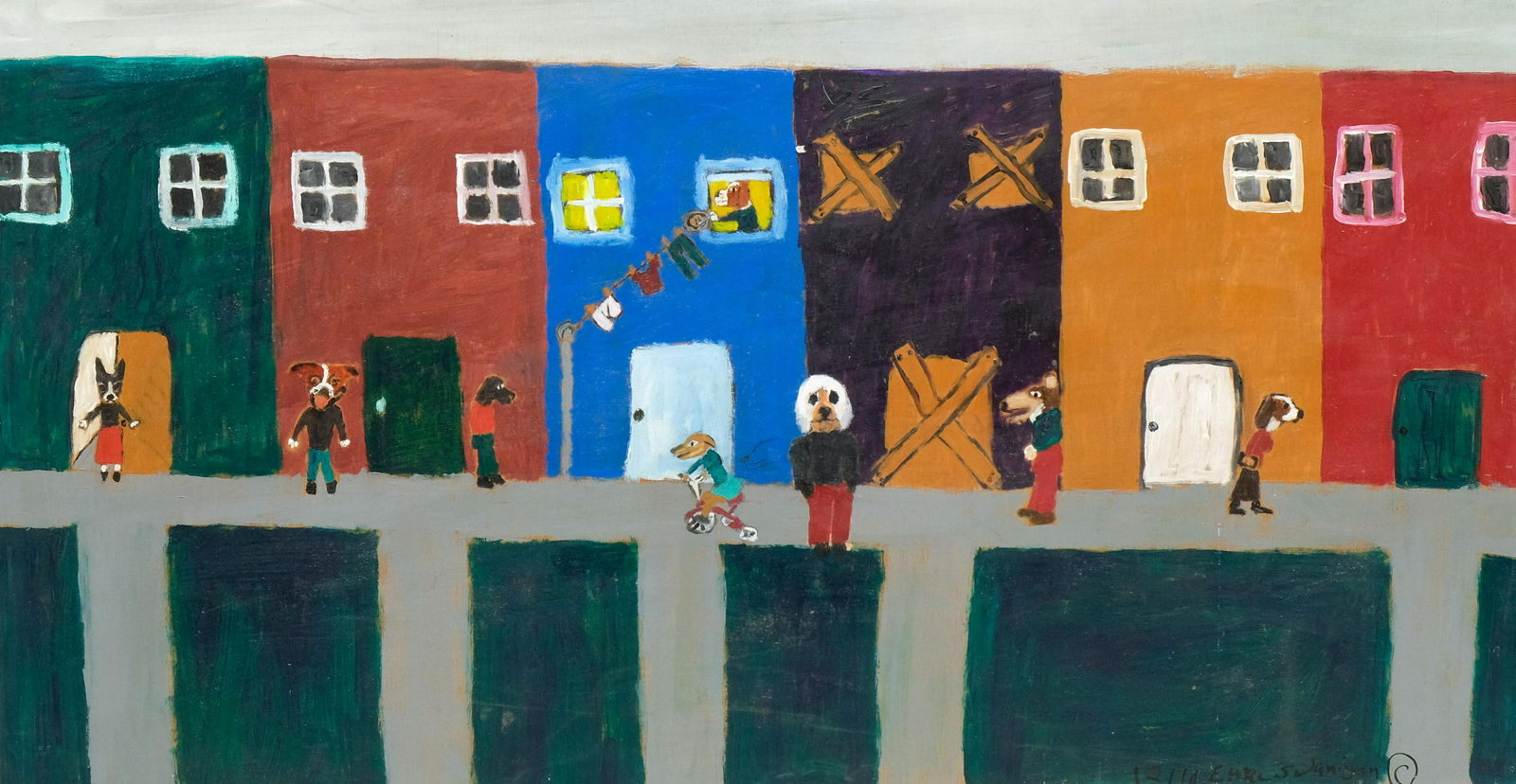 Earl Swanigan, "Street Scene" Outsider Art (1 of 6)