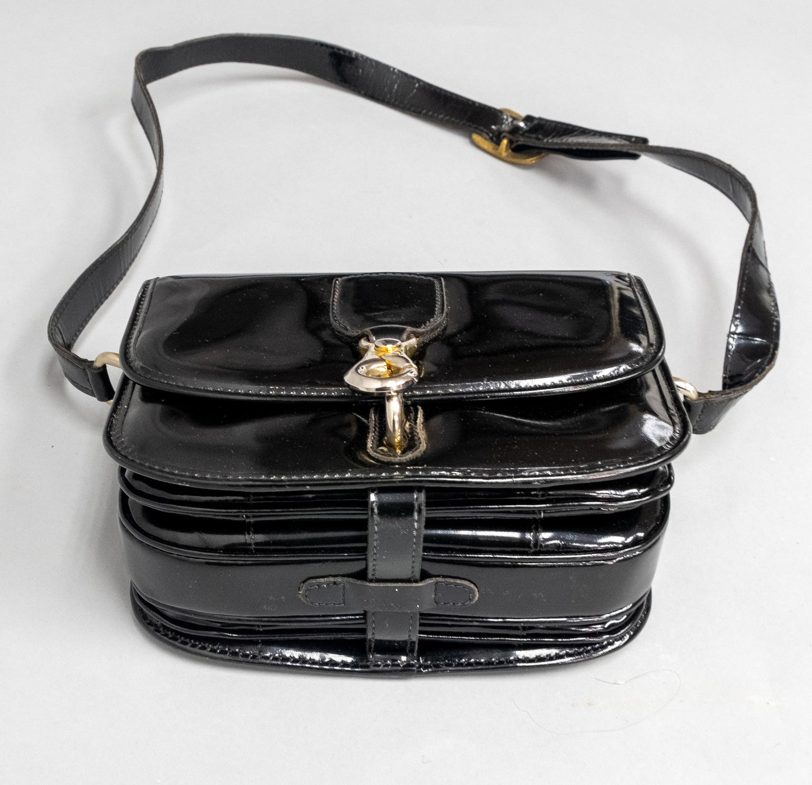 Vintage Celine Paris Black Patent Leather Handbag (1 of 5)