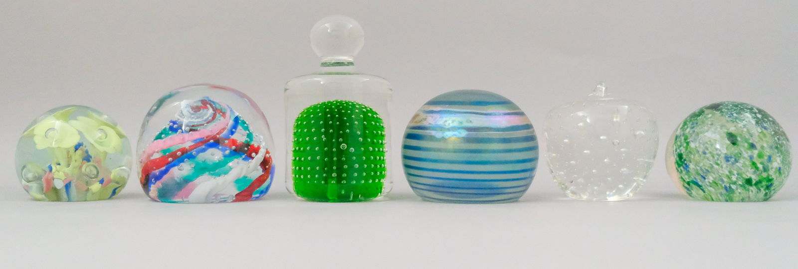 Lot of 6 Studio Art Glass Paperweights (1 of 9)