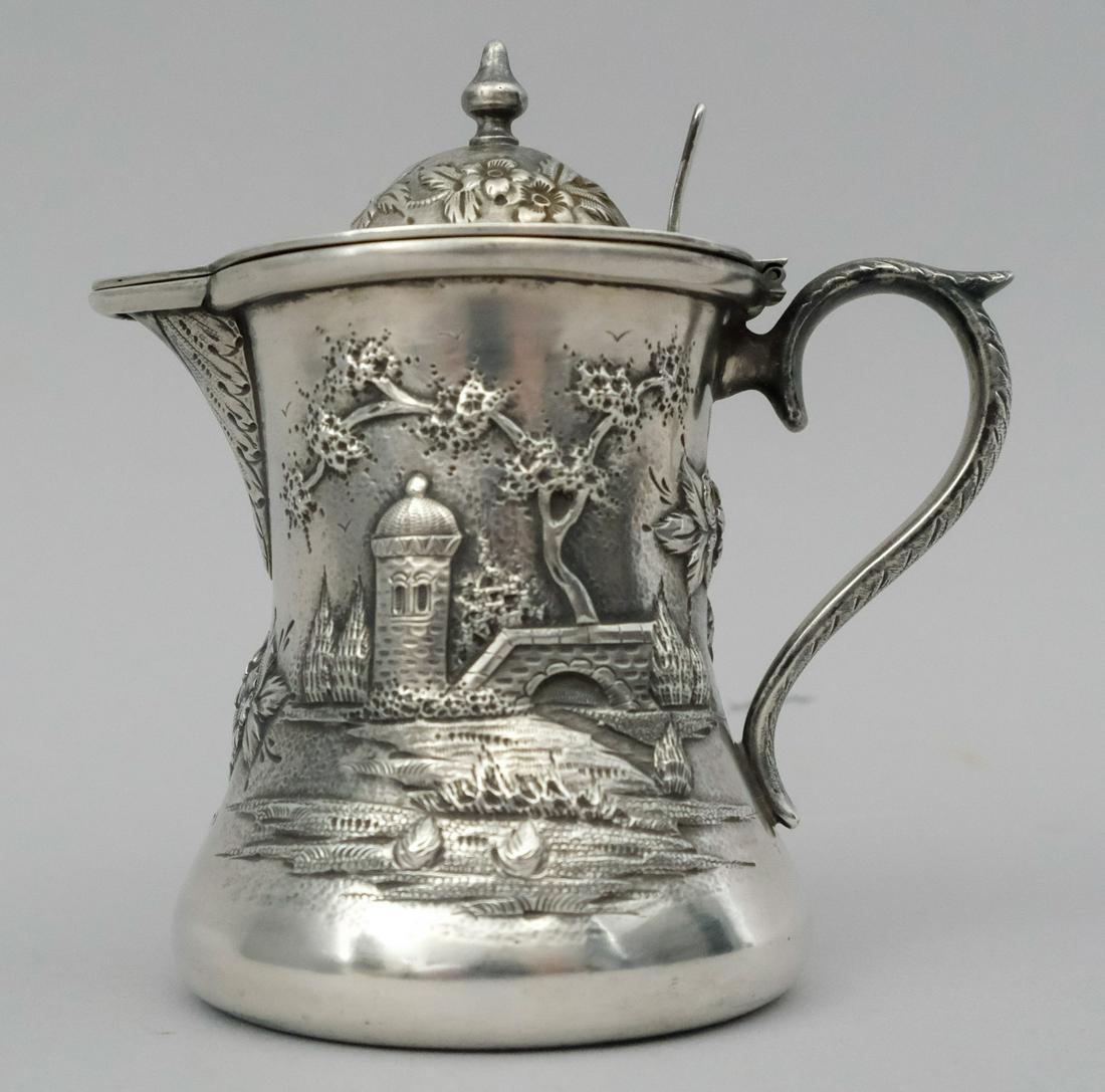 Kirk Sterling Silver Landscape Repousse Syrup Jug (1 of 8)