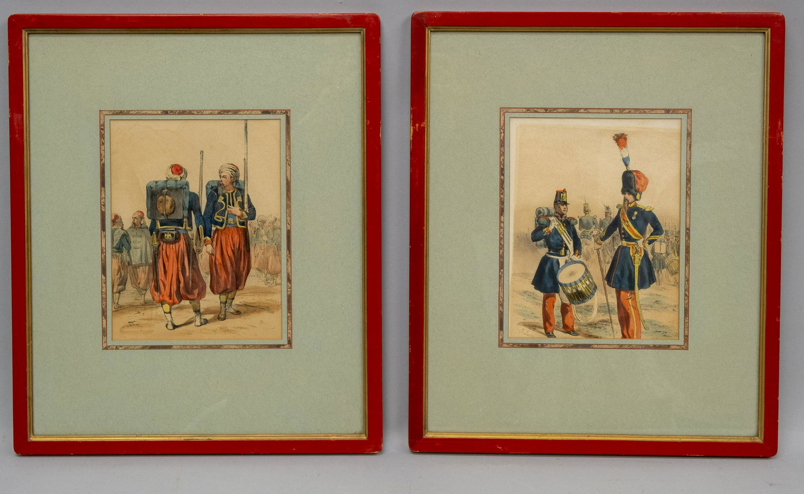 Pair of Hand Colored French Foreign Legion Prints (1 of 6)