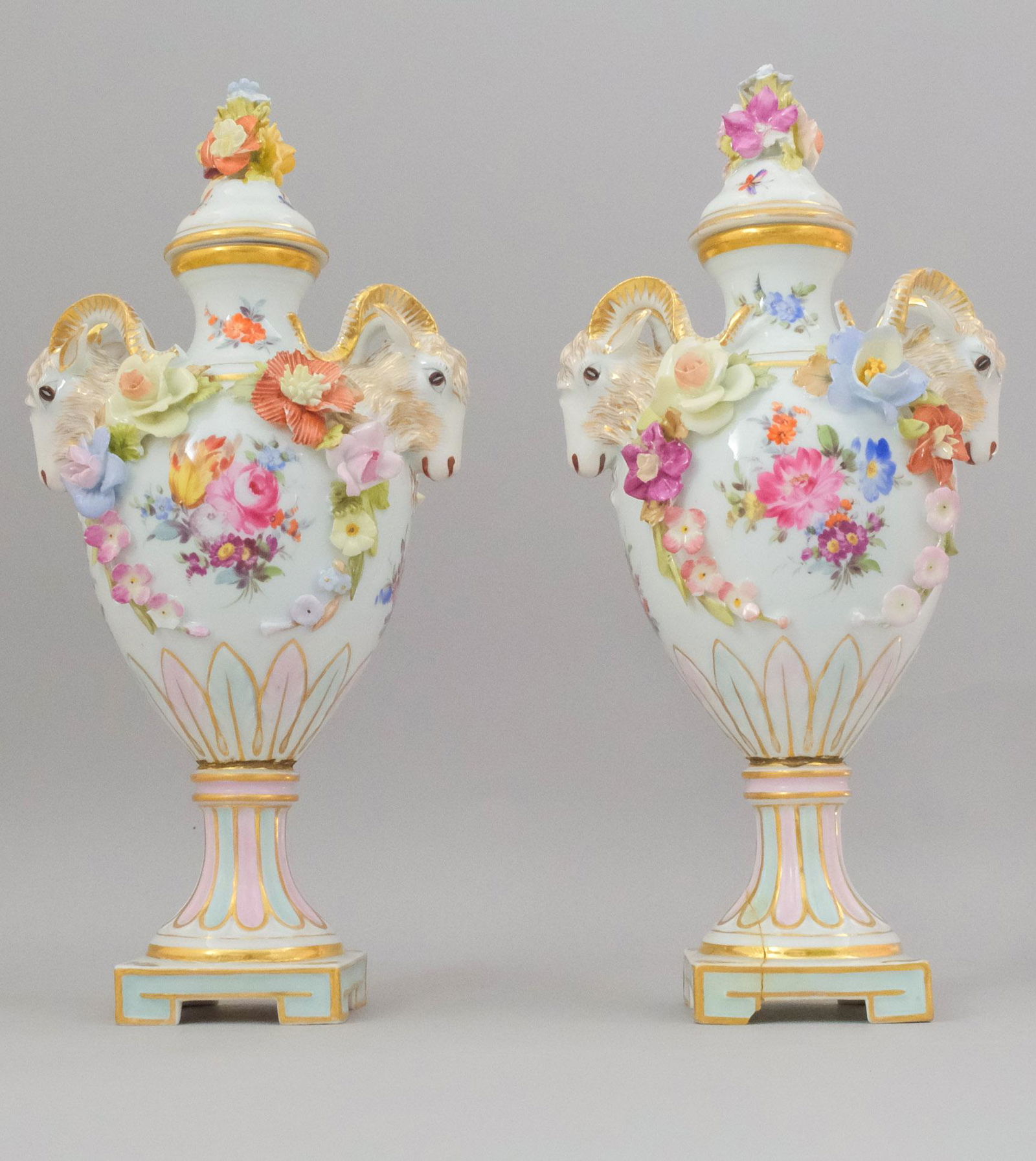Pair of Carl Thieme Covered Courting Urns (1 of 9)