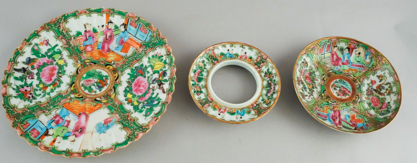 Lot of Antique Chinese Rose Medallion Porcelain (1 of 8)