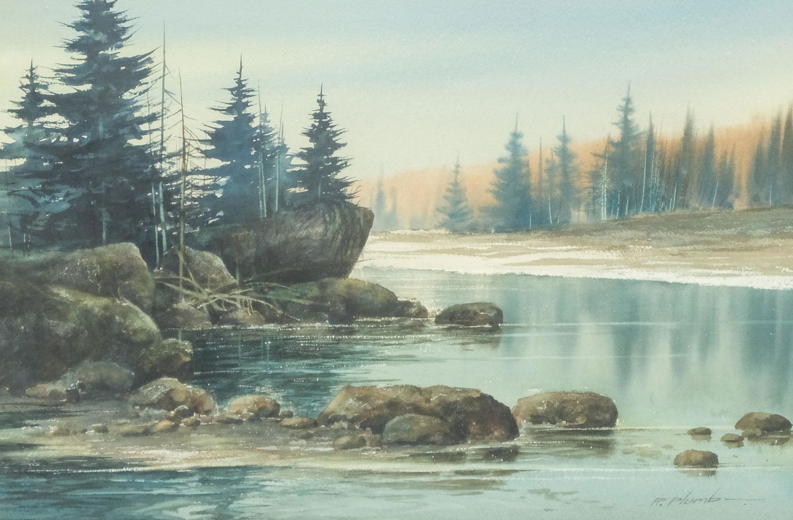 Robert Plumb, Saranac Lake Watercolor (1 of 5)