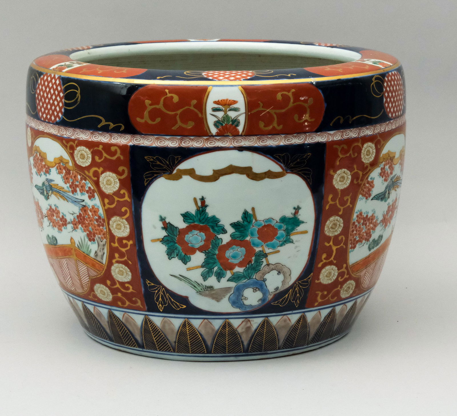 Gold Imari Hand Painted Porcelain Planter
