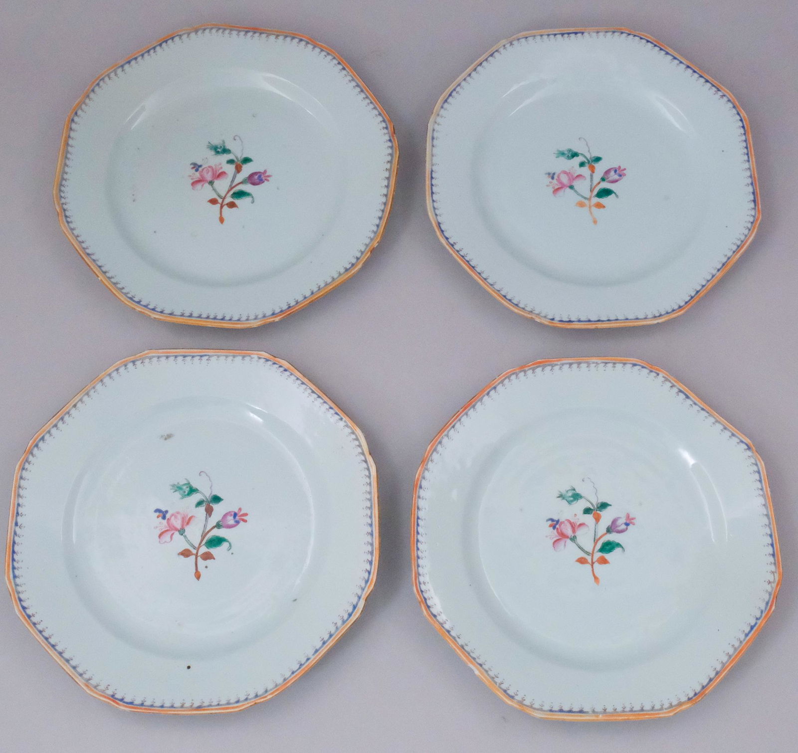 Set of 4 18th Century Chinese Export Plates (1 of 5)