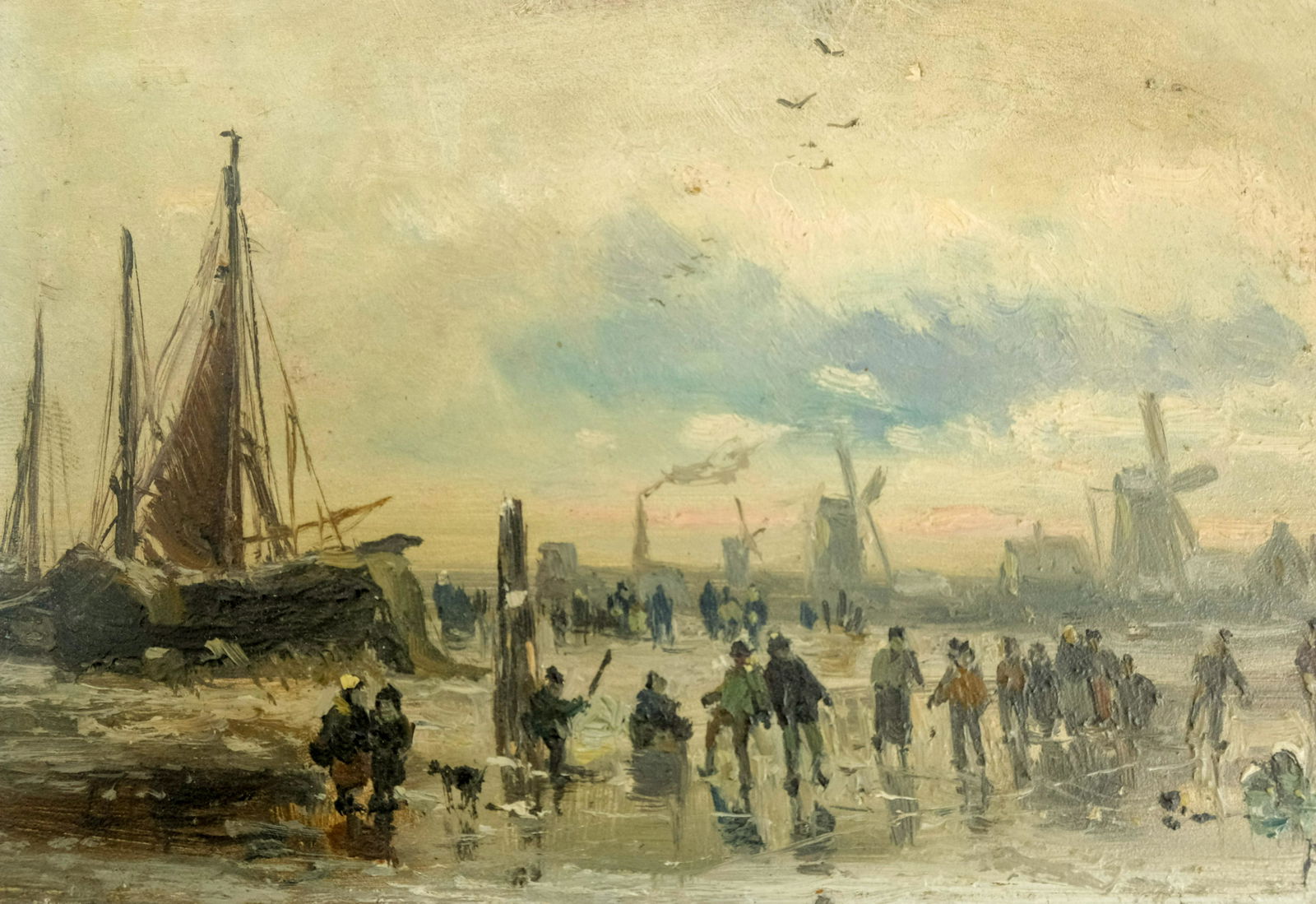 Adolf Stademann, Winter Landscape With Ice Skaters (1 of 4)