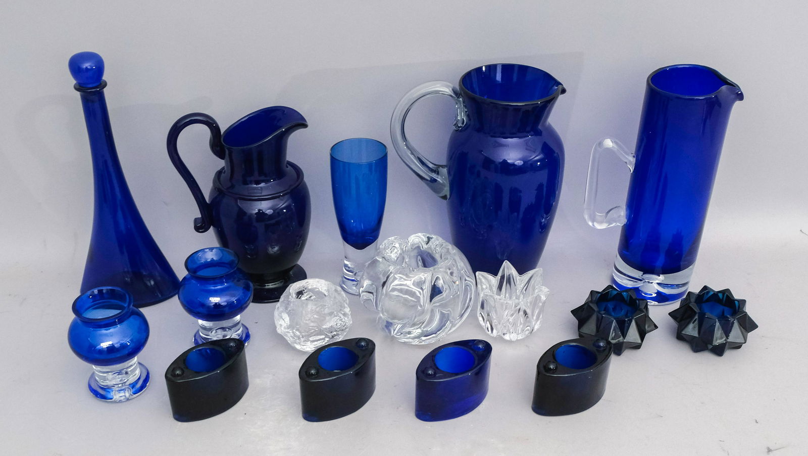 Lot of Cobalt Glass Table Articles (1 of 6)