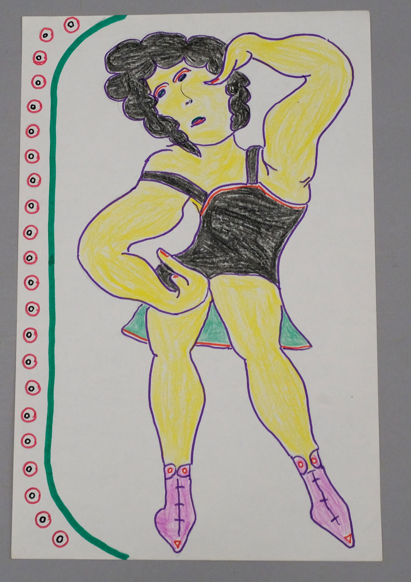 Lewis Smith, Lady Wrestler with Purple Boots (1 of 10)